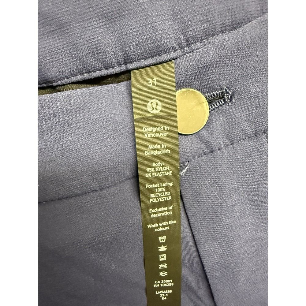 Lululemon men's Commission pants. Classic Fit.Warpstreme.Navy Blue.Sz 31.LM5AS8S - Picture 10 of 14